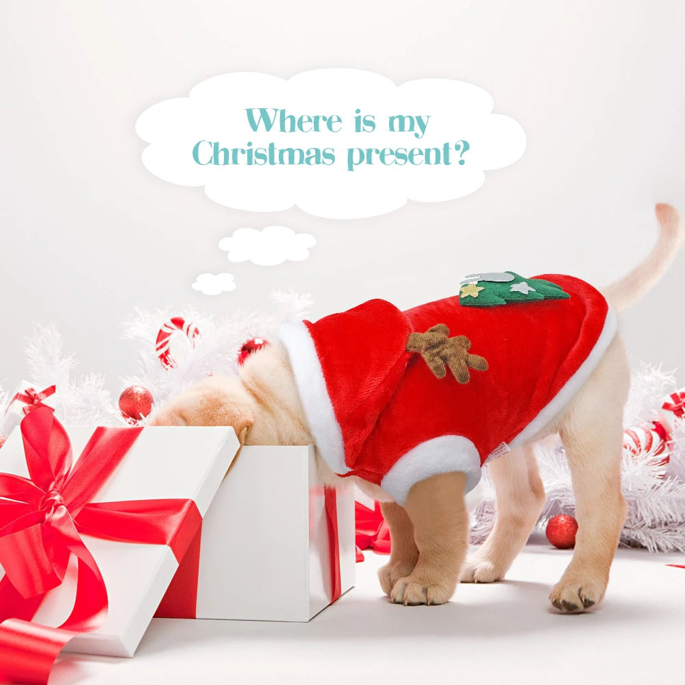 Santa Hoodie for Small Dogs - Winter Coat Costume Apparel