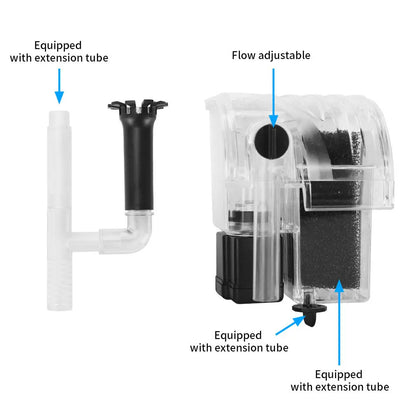 3.5W External Hang-On Aquarium Filter with Oxygen Pump