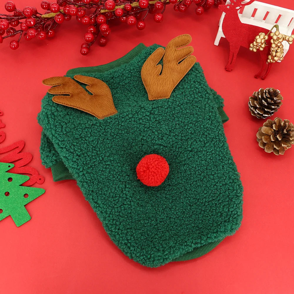 Santa Hoodie for Small Dogs - Winter Coat Costume Apparel