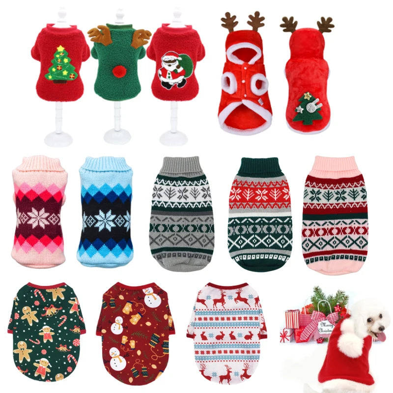 Santa Hoodie for Small Dogs - Winter Coat Costume Apparel