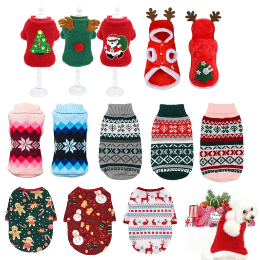 Santa Hoodie for Small Dogs - Winter Coat Costume Apparel