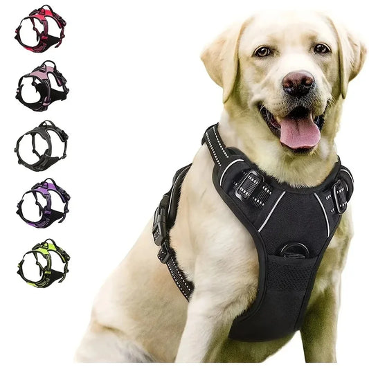 Leather Dog Collars and Harness Set for Medium and Small Dogs