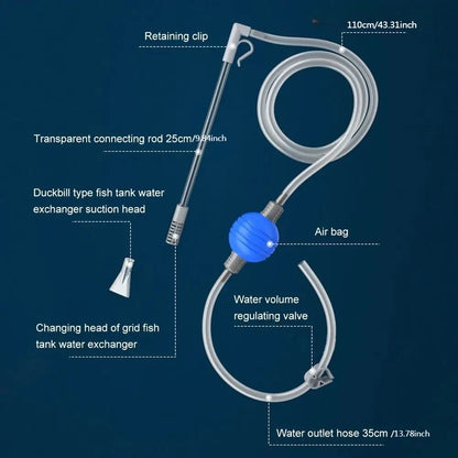 Aquarium Gravel Cleaner and Siphon Pump for Fish Tanks