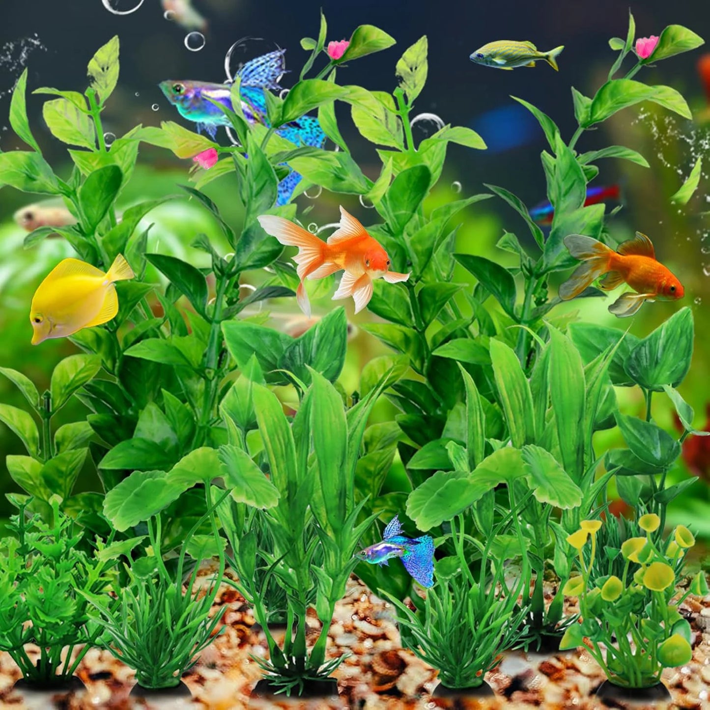 10pcs Artificial Green Plants for Fish Tanks and Aquariums