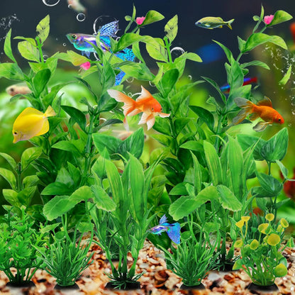 10pcs Artificial Green Plants for Fish Tanks and Aquariums