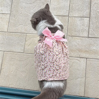 Floral Cotton Suspender Skirt for Cats and Dogs
