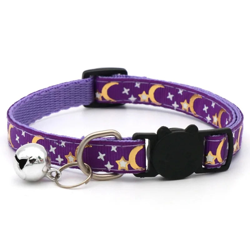 Colorful Adjustable Pet Collar with Bell for Dogs and Cats