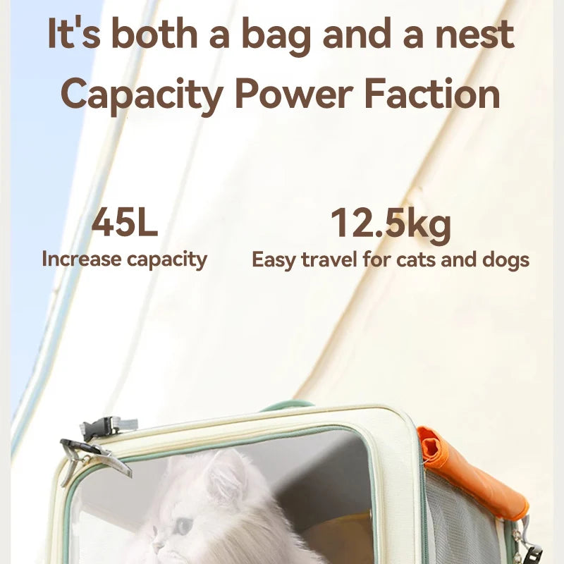 Portable Pet Trolley Backpack for Cats and Small Dogs