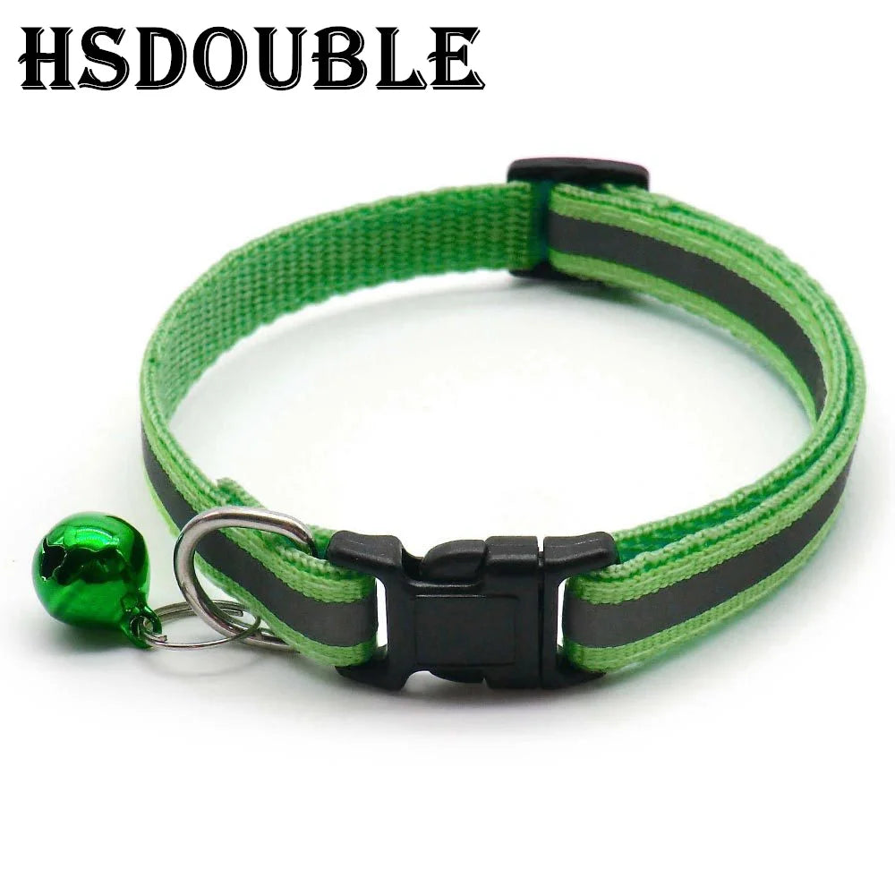 Adjustable Reflective Collars with Bells for Cats and Small Dogs