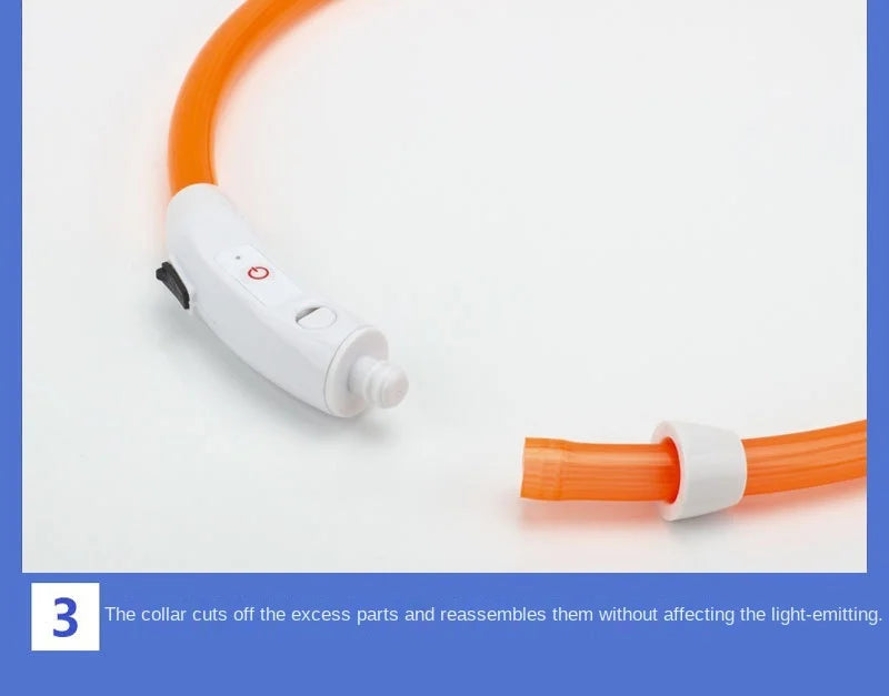 LED Glowing USB Rechargeable Pet Safety Collar for Dogs and Cats