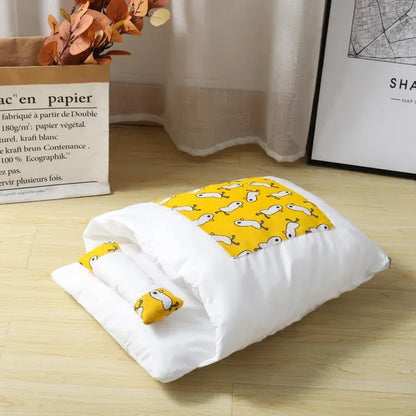 Kawaii Cozy Removable Cat Bed House for Adult Cats and Dogs