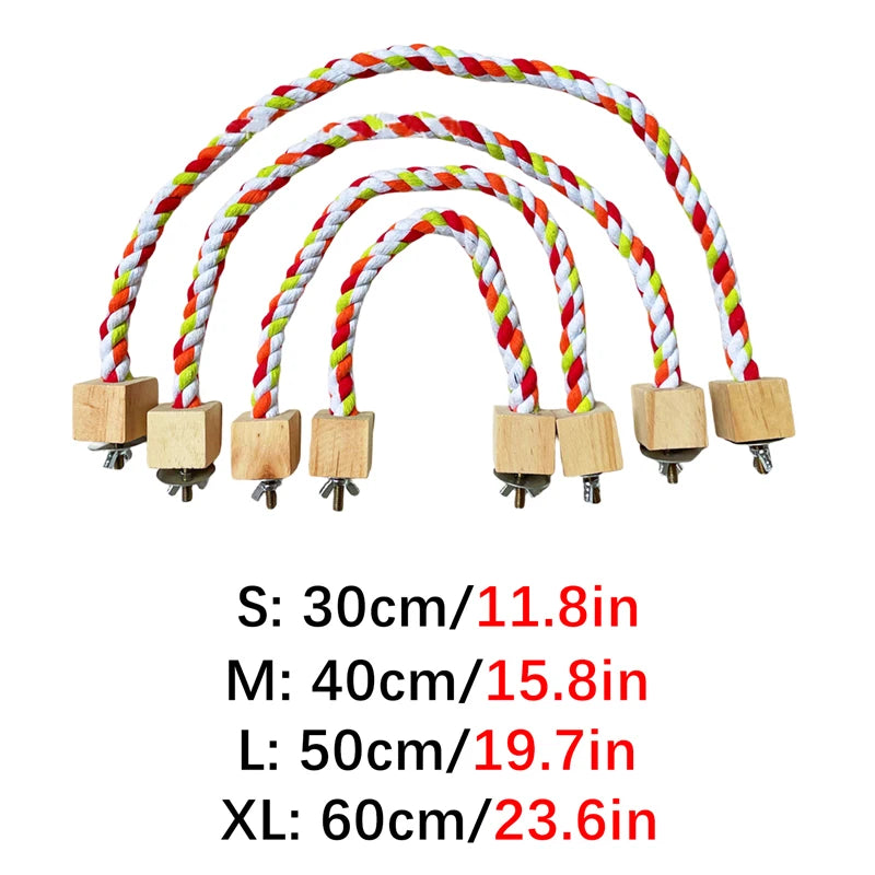 Colorful Cotton Rope Swing Toys for Parrots and Birds