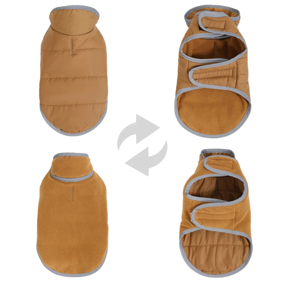 Reversible Waterproof Cat Jacket with Leash Hole for Winter