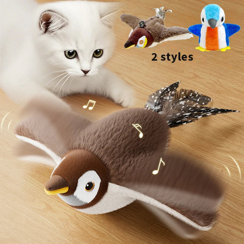 Rechargeable Touch Activated Flapping Bird Cat Toy