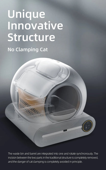 Self-Cleaning 65L Enclosed Cat Litter Box for Large Cats