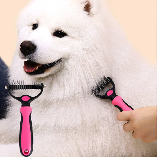 Double-Sided Knot Comb for Dogs and Cats