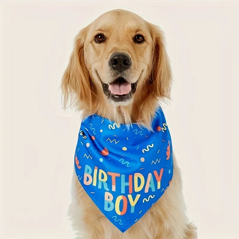 Dog Birthday Triangle Bibs and Scarf Accessories Set