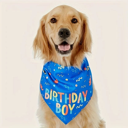 Dog Birthday Triangle Bibs and Scarf Accessories Set