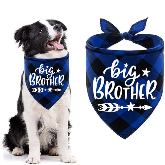 Big Brother Plaid Dog Bandana for Pregnancy Announcements