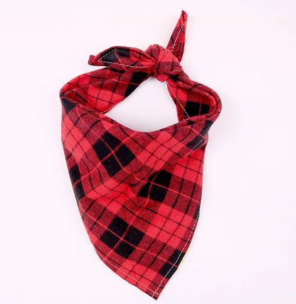 Plaid Cotton Bandana for Medium to Large Dogs