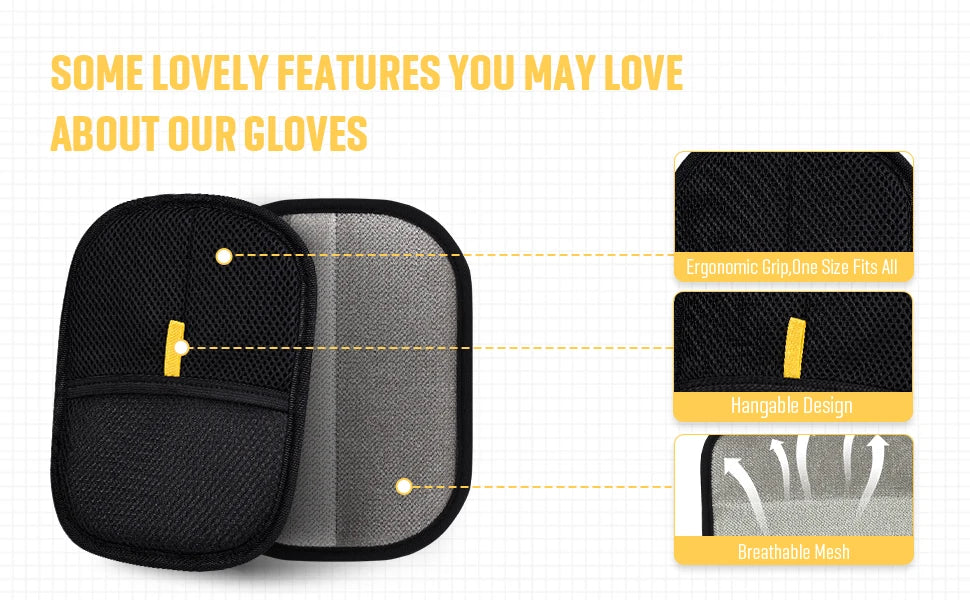 Reusable Pet Grooming Gloves for Easy Hair Removal