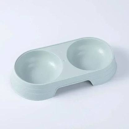 Pet Double Bowl Feeder Tray for Cats and Dogs - Macaron Design