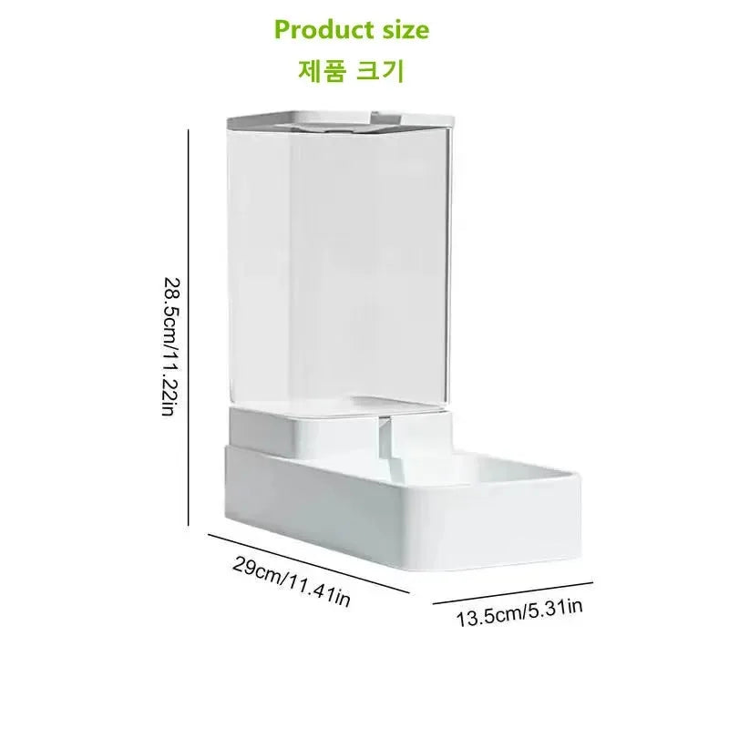 Automatic Tilting Water Bowl with Large Food Storage for Pets