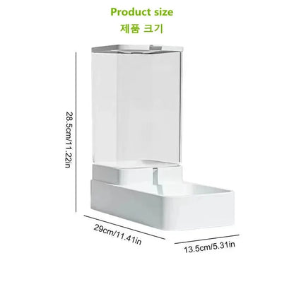 Automatic Tilting Water Bowl with Large Food Storage for Pets
