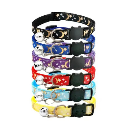 Colorful Adjustable Pet Collar with Bell for Dogs and Cats