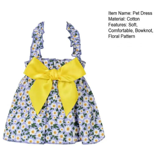 Floral Cotton Suspender Skirt for Sphynx Cats and Dogs