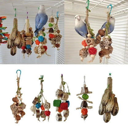 Stainless Steel Bird Toys with Chewable Acrylic Pots