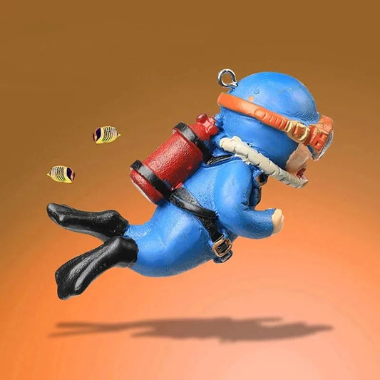 Realistic Floating Diver Ornament for Fish Tank Decoration