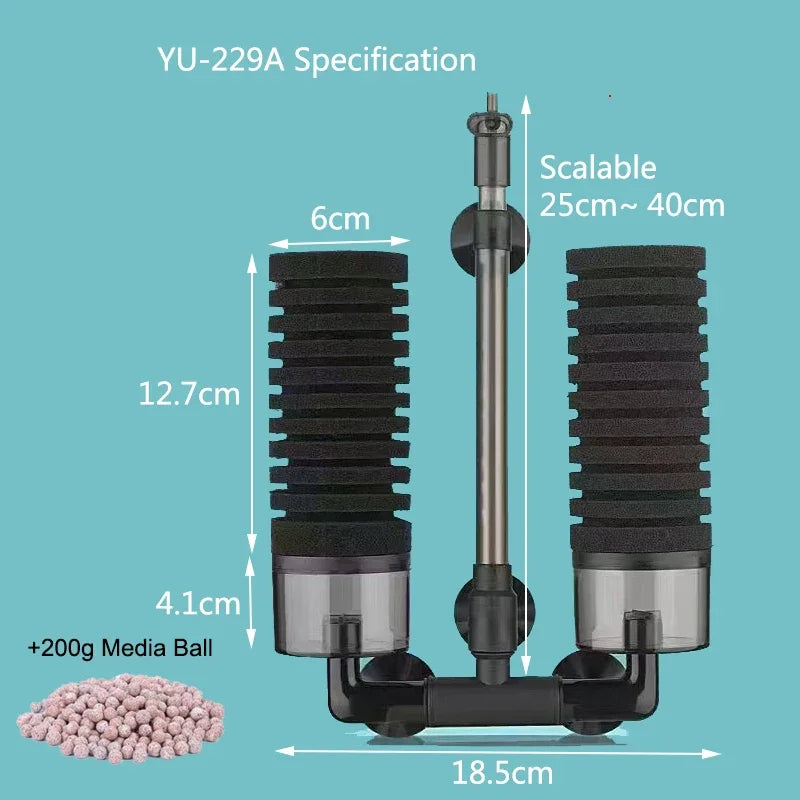 Biochemical Sponge Filter for Fish Tank Air Pump