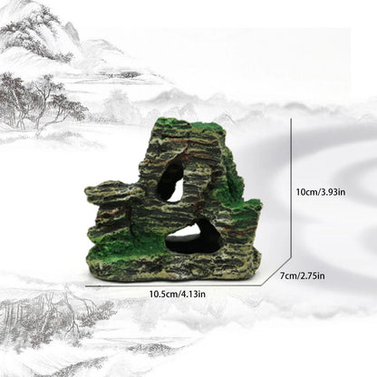 Mossy Hiding Cave for Aquarium Decoration and Landscaping