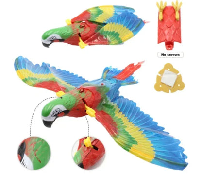 Electric Flying Bird Interactive Cat Toy with Teaser Stick