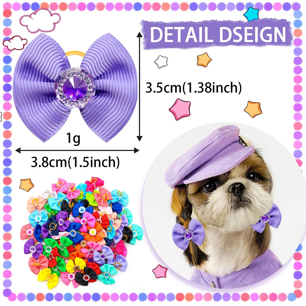 Pet Hair Bows for Dogs and Cats - Stylish Grooming Accessories