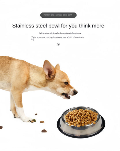 Stainless Steel Pet Feeding Bowl for Dogs and Cats - 6 Sizes