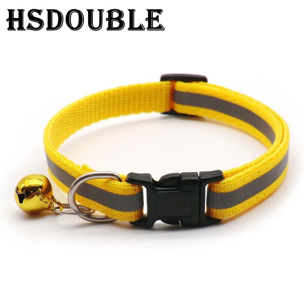Adjustable Reflective Collars with Bells for Cats and Small Dogs