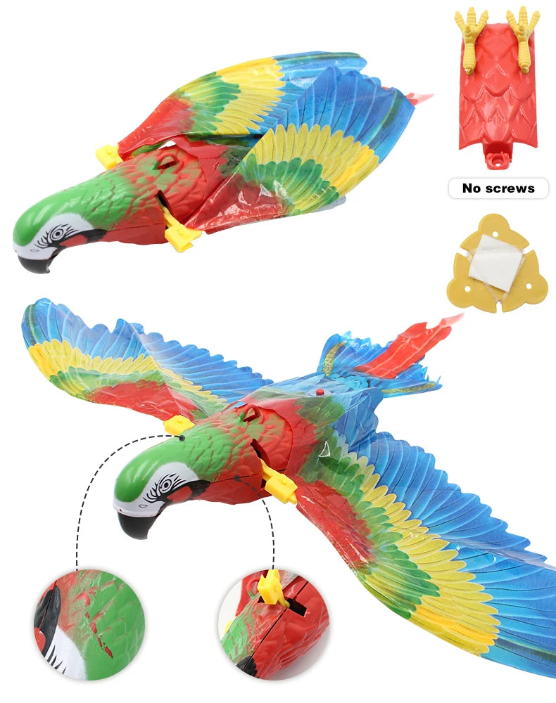 Electric Flying Bird Interactive Cat Toy with Teaser Stick