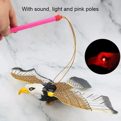 Electric Flying Bird Interactive Cat Toy with Teaser Stick