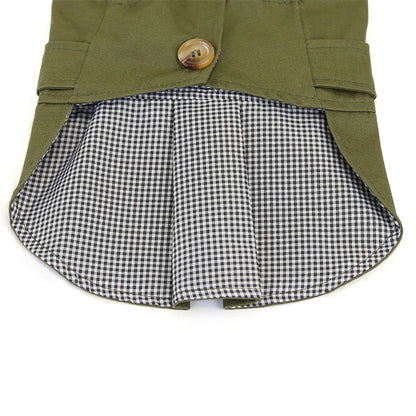 Short Sleeve Green Dog Coat for Small Breeds like Yorkies and Chihuahuas
