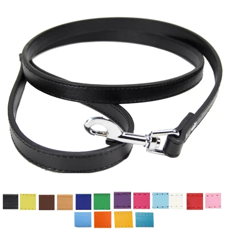 Colorful Leather Leashes for Small to Large Dogs and Cats