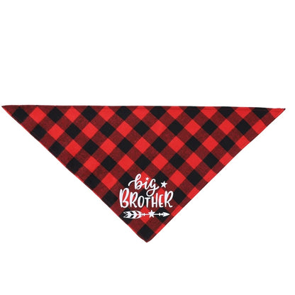 Big Brother Plaid Dog Bandana for Pregnancy Announcements