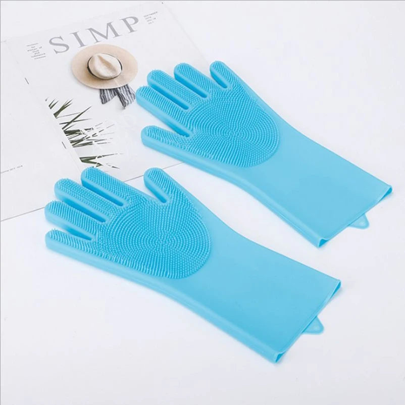 Silicone Bath Gloves and Scrub Brush for Dogs