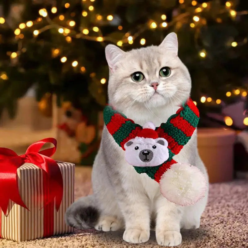 Adjustable Christmas Hat and Scarf for Dogs Up to 20kg