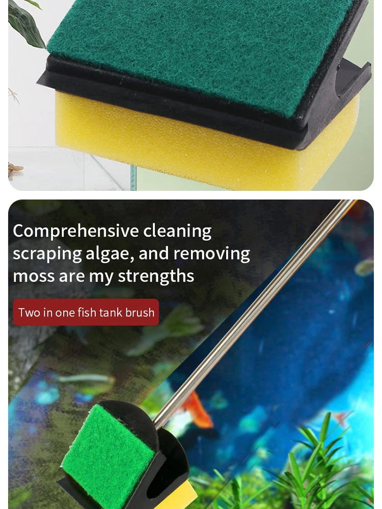 Long Handle Algae Cleaning Brush for Aquariums