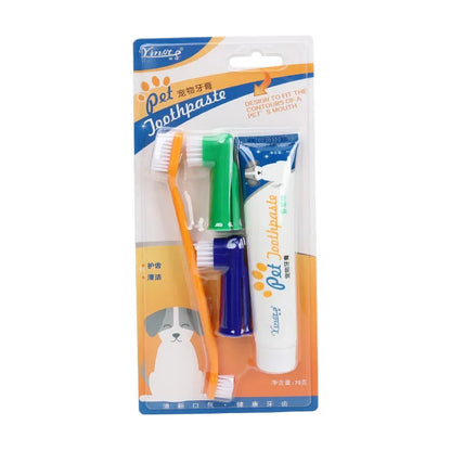 Dog Toothbrush and Toothpaste Kit for Gum Care and Plaque Control