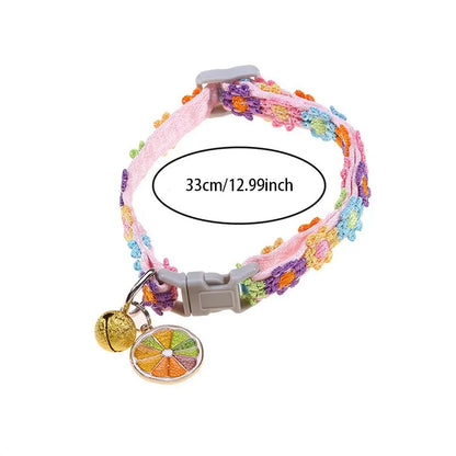 Colorful Adjustable Pet Collar with Bell for Dogs and Cats