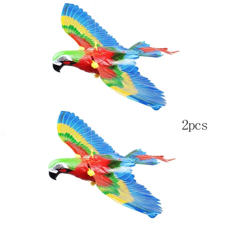 Electric Flying Bird Interactive Cat Toy with Teaser Stick