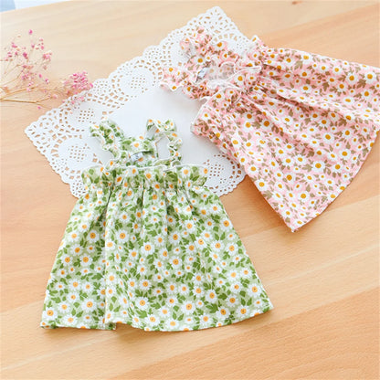 Floral Cotton Suspender Skirt for Cats and Dogs